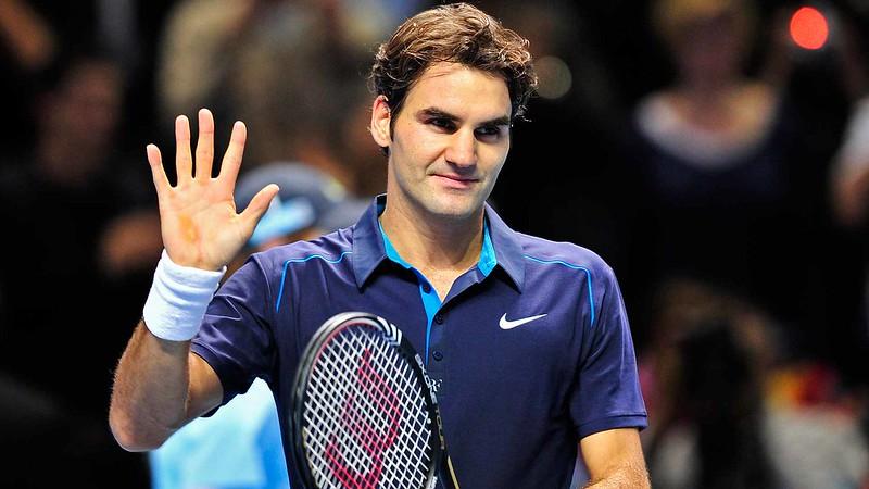 Roger Federer saying hello
